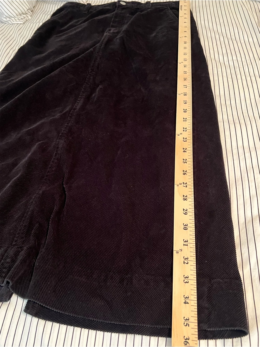 Vintage 90s Polo Jeans Co Ralph Lauren Black Corduroy Maxi Skirt Size 6 Y2K - Picture 10 of 10